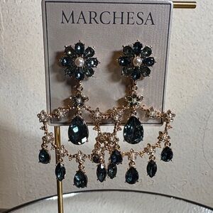 Marchesa Gold chandelier Floral Earrings